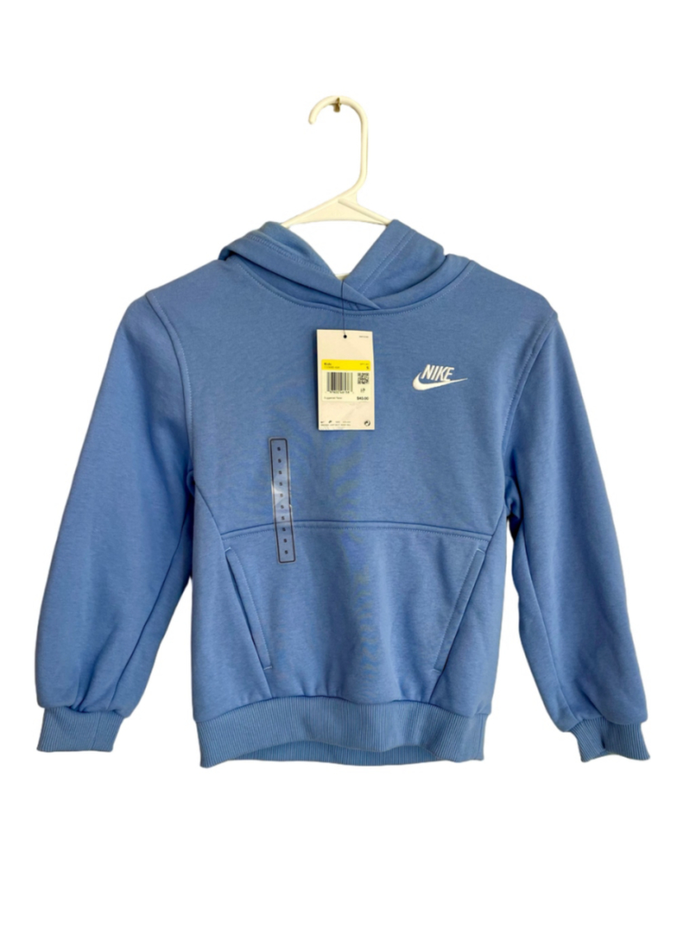 Nike Sportswear Club Fleece Kids Hoodie Youth S Blue Pullover Sweatshirt NWT
